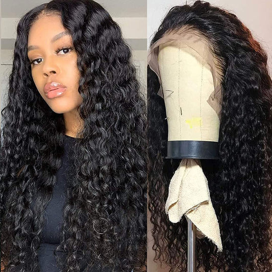 13X4 Lace Front Wigs Human Hair Pre Plucked Water Wave Human Hair Wigs HD Transparent Lace Front Wigs for Black Women Wet and Wavy Lace Frontal Wigs 150% Density 20 Inch…
