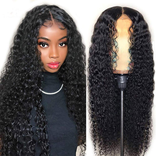 Curly Lace Front Wig Human Hair,Hd Transparent Lace Front Wigs Human Hair,13X4X1 Deep Wave Lace Front Wigs Human Hair for Black Women,Glueless Curly Human Hair Wig,150% Wet and Wavy Wigs Human Hair