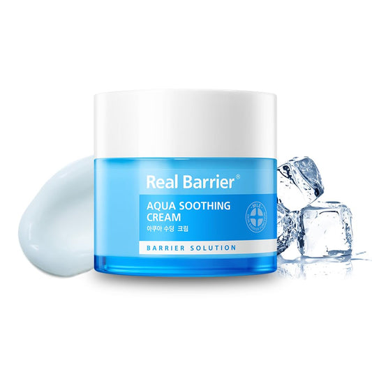 Aqua Soothing Cream 1.7 Fl.Oz. 50Ml Hyaluronic Acid Facial Cream| Redness Relief Face Cream for Sensitive Skin | Face Moisturizer for Dry Skin| Calming Chamomile Extract| Korean Skincare
